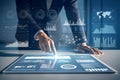 Data Analysis and Business Intelligence with Interactive Digital Interface Royalty Free Stock Photo