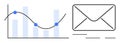 Data analysis chart and email envelope representing communication and analytics integration Royalty Free Stock Photo