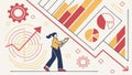 Data analysis chart illustration, business analytics and graph visualization vector design Generative AI Royalty Free Stock Photo