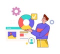 Data analysis and chart, man programmer developer Royalty Free Stock Photo