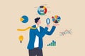 Data analysis chart and report, financial research or analyze information for marketing insight, analytics or optimization diagram