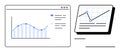 Data Analysis Charts with Line Graph and Statistics for Business or Performance Tracking Royalty Free Stock Photo