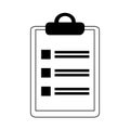 Data analysis, clipboard list check marketing line icon