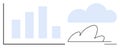 Data Analysis and Cloud Computing Concept with Bar Chart and Cloud Symbol Royalty Free Stock Photo