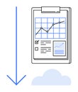 Data Analysis and Cloud Storage Concept with Graph and Checklist on Report Royalty Free Stock Photo