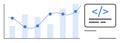 Data Analysis and Coding Concept with Graph and Code Snippet on Screen Royalty Free Stock Photo