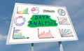 Data analysis concept on a billboard Royalty Free Stock Photo