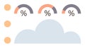 Data Analysis Concept with Cloud Storage and Percentage Indicators Royalty Free Stock Photo