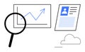 Data Analysis and Identity Verification Concept with Graph, Magnifier, and Profile Card Elements Royalty Free Stock Photo