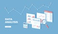 Data analysis concept. Financial Audit. SEO analytics. Statistics Strategic Report Management. Charts, graphics on documents