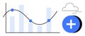 Data Analysis Concept with Graph, Bars, Cloud, and Add Symbol for Growth and Forecasting Royalty Free Stock Photo