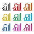 Data Analysis Concept icon or logo, color set Royalty Free Stock Photo