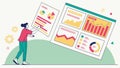 Data analysis dashboard, business analytics and information display vector design Generative AI Royalty Free Stock Photo
