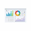 Data analysis dashboard with charts and graphs Royalty Free Stock Photo