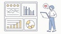 Data Analysis Dashboard with Charts, Graphs, and User Interface Elements, vector design Generative AI Royalty Free Stock Photo