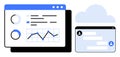 Data Analysis Dashboard with Cloud Storage and Messaging Interface Royalty Free Stock Photo