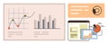 Data Analysis Dashboard with Graphs, Bar Chart, and Pie Chart for Business Insights Royalty Free Stock Photo