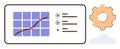 Data Analysis Dashboard with Growth Chart, Gear, and Cloud Elements Royalty Free Stock Photo