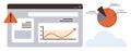 Data Analysis Dashboard with Line Chart and Pie Chart for Business Insights and Risk Alerts Royalty Free Stock Photo