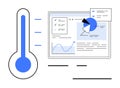 Data Analysis Dashboard with Temperature Monitoring and Interactive Charts Royalty Free Stock Photo