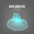 Data analysis diagramm. 3d vector land hologram. Futuristic infographic Royalty Free Stock Photo