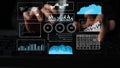 Data analysis and digital dashboard visualization with graphs, charts, and world map on a computer screen during Royalty Free Stock Photo