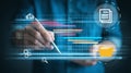 Data analysis digital interface business technology analytics dashboard project management data visualization information Royalty Free Stock Photo