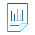 Data analysis, document financial diagram statistics report, gradient blue line icon Royalty Free Stock Photo