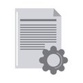 Data analysis, document paper gear work flat icon