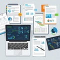 Data Analysis and Engineering Performance Dashboard Royalty Free Stock Photo