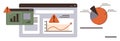 Data Analysis with Error Alerts on Graphs and Dashboard Interfaces Royalty Free Stock Photo