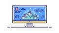 Data Analysis and Financial Reporting Monitor, vector design Generative AI Royalty Free Stock Photo