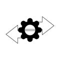 Data analysis, gear arrows information line icon