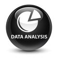 Data analysis (graph icon) glassy black round button