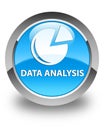 Data analysis (graph icon) glossy cyan blue round button Royalty Free Stock Photo