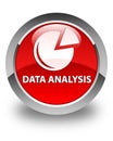 Data analysis (graph icon) glossy red round button Royalty Free Stock Photo