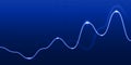 Data analysis graph light chart line blue background. Vector progress diagram growth dynamic financial flowchart diagram