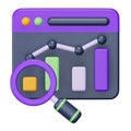 Data analysis graph research 3d rendering isometric icon. Royalty Free Stock Photo