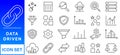 Data analysis icon collection set. Containing analysis,information, trend, forecast, decision,risk,research,report icon. Simple Royalty Free Stock Photo