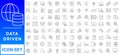 Data analysis icon collection set. Containing analysis,information, trend, forecast, decision,risk,research,report icon. Simple Royalty Free Stock Photo