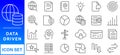 Data analysis icon collection set. Containing analysis,information, trend, forecast, decision,risk,research,report icon. Simple Royalty Free Stock Photo