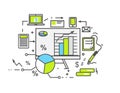 Data Analysis Icon Flat Design