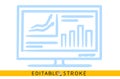 Data analysis icon. Line doodle sketch. Editable stroke icon Royalty Free Stock Photo