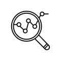 Data Analysis icon. Search, Magnifying glass sign vector graphic