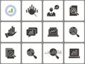 Data analysis icon set. Illustrations isolated on white. Royalty Free Stock Photo