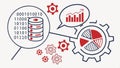 Data analysis icons, charts and graphs for business analytics vector design Generative AI Royalty Free Stock Photo