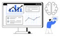 Data Analysis with Interactive Dashboard and AI Integration for Growth Insights Royalty Free Stock Photo