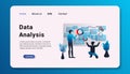 data analysis landing page template graphic design illustration Royalty Free Stock Photo