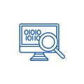 Data analysis line icon concept. Data analysis flat  vector symbol, sign, outline illustration. Royalty Free Stock Photo