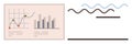 Data Analysis with Line Graph and Bar Chart Paired With Abstract Pattern Elements Royalty Free Stock Photo